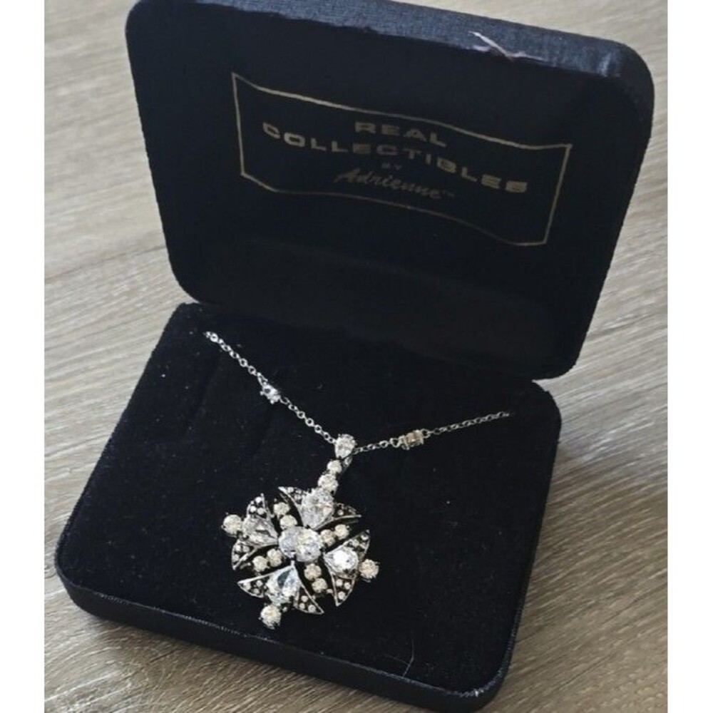 Elegant Silver Cz & Black Spinel Necklace The Real Collectibles By Adrienne